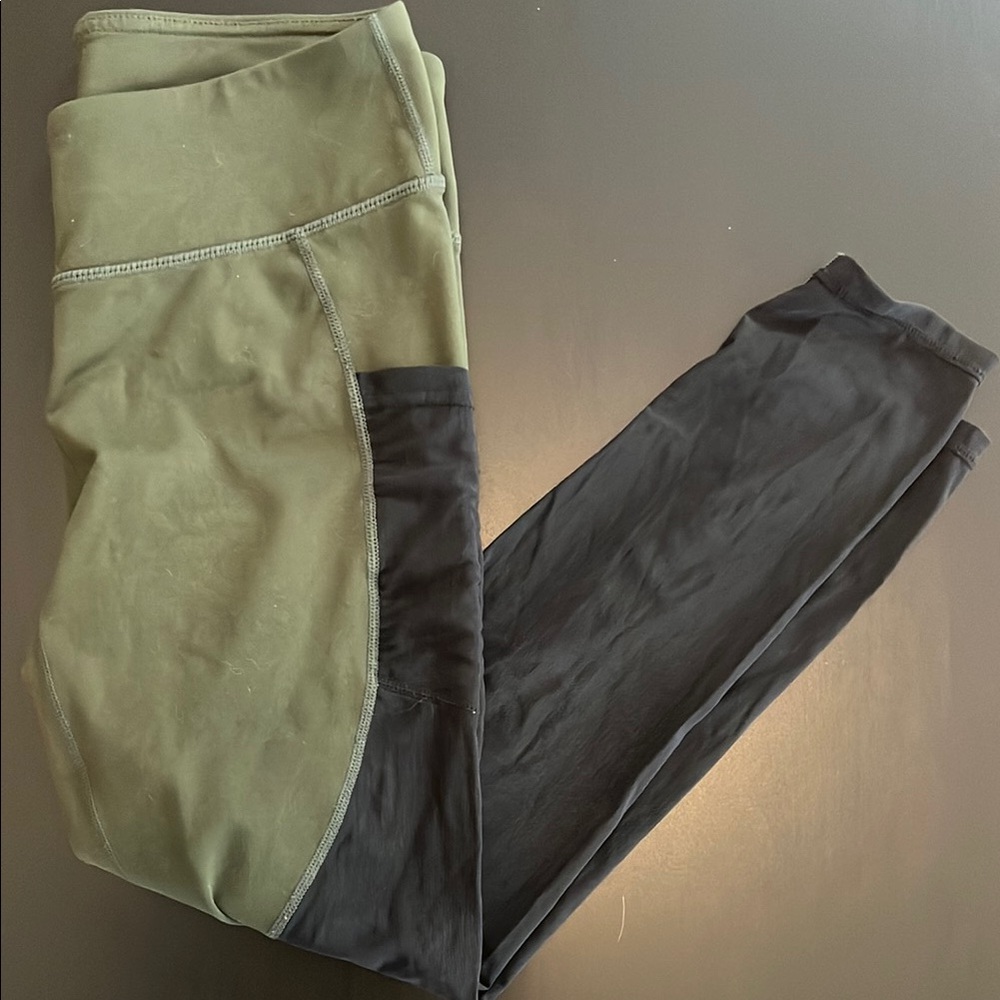 Fabletics Olive and Black Crop Leggings